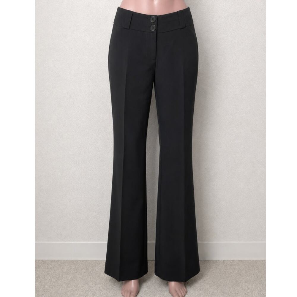 Burberry Wool Pants 4 Black Wide Leg Double Button Trousers Front Pockets